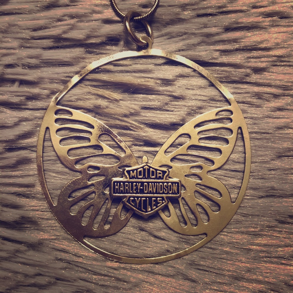 HarleyDavidson Butterfly Necklace